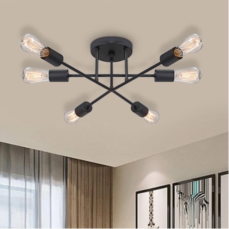 Helga Megapap E27 metallic ceiling lamp in black color 50x12x20cm