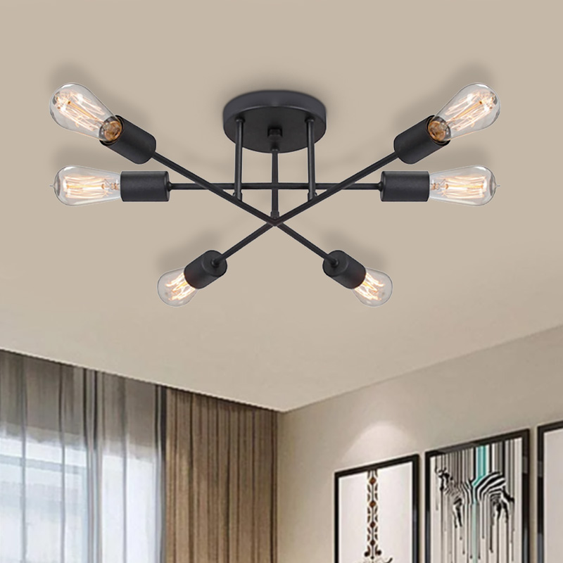 Helga Megapap E27 metallic ceiling lamp in black color 50x12x20cm