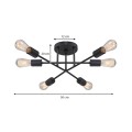 Helga Megapap E27 metallic ceiling lamp in black color 50x12x20cm