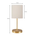 Ingared Megapap E27  fabric table light in cream - gold color Φ15x39cm.