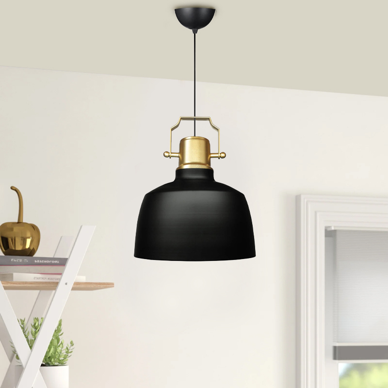 Artes Megapap E27  metallic ceiling lamp in black color Φ22x70cm.