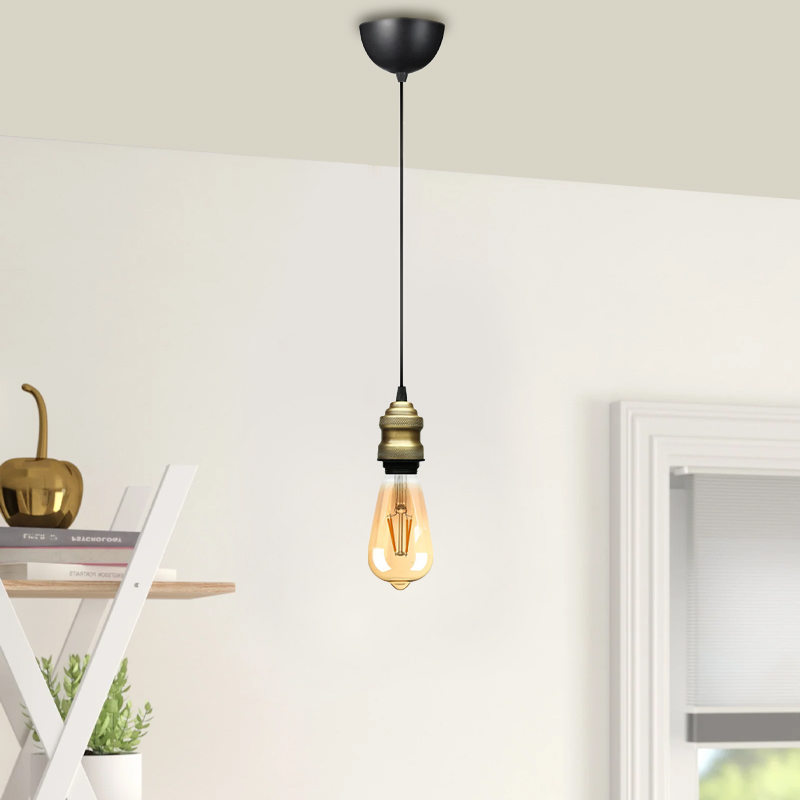 Rustic Megapap E27 metallic ceiling lamp in retro antique color 100-120cm.