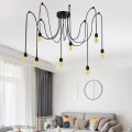 Ceiling lamp Octopus Megapap E27 eight-light color black 150cm.