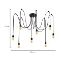 Ceiling lamp Octopus Megapap E27 eight-light color black 150cm.