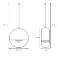 Metal hanging flower pot set in black color Φ25cm.