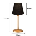 Santo Megapap E27  fabric pvc in black - gold color Ø13x37cm.