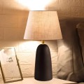Odesa Megapap E27 metal - fabric pvc in black - cream color Ø22x35cm.