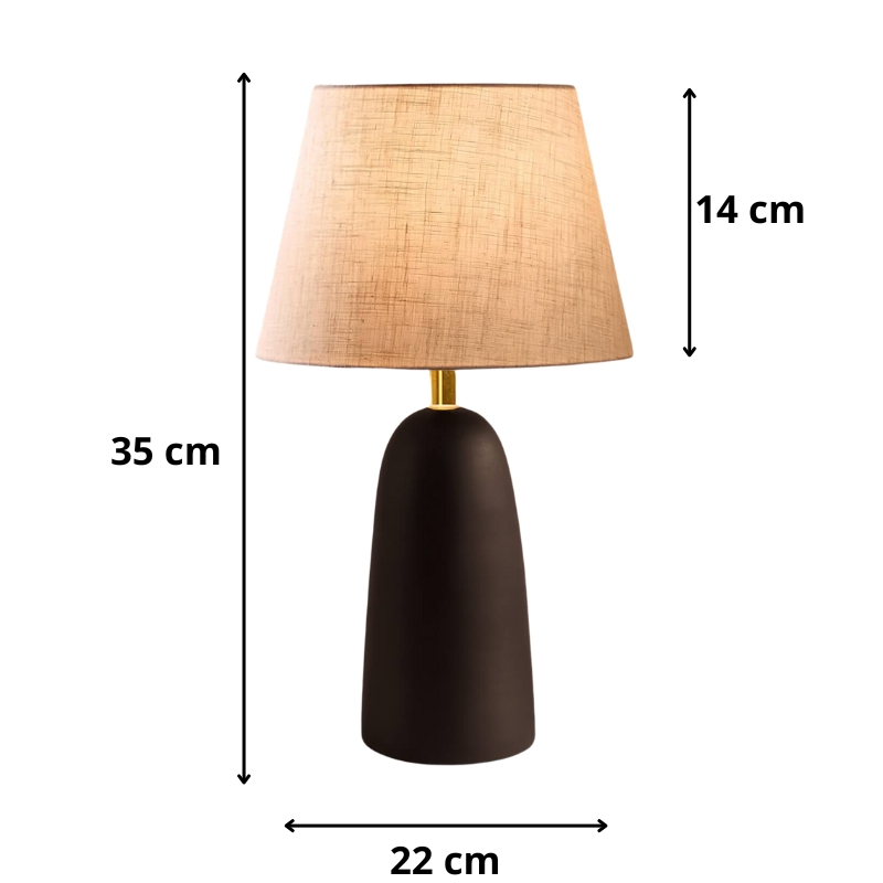 Odesa Megapap E27 metal - fabric pvc in black - cream color Ø22x35cm.