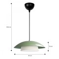 Eliora Megapap  E27 metallic ceiling lamp in mint green color Ø36x100cm.