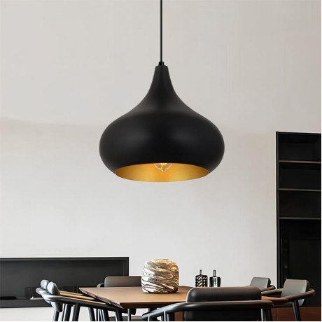 Meril Megapap  E27 metallic ceiling lamp in black color Ø33x100cm.