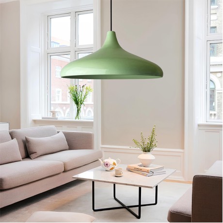 Lela Megapap  E27 metallic ceiling lamp in mint green color Ø31x100cm.