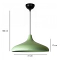 Lela Megapap  E27 metallic ceiling lamp in mint green color Ø31x100cm.