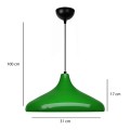 Lela Megapap  E27 metallic ceiling lamp in green color Ø31x100cm.