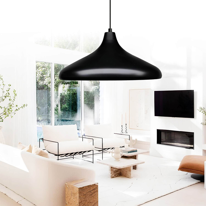 Lela Megapap  E27 metallic ceiling lamp in black color Ø31x100cm.
