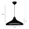 Lela Megapap  E27 metallic ceiling lamp in black color Ø31x100cm.