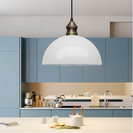 Tomas Megapap  E27 metallic ceiling lamp in white color Ø25x100cm.