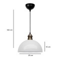 Tomas Megapap  E27 metallic ceiling lamp in white color Ø25x100cm.
