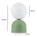 Albus Megapap E14 metal - glass in mint green - white color Ø13x28cm.