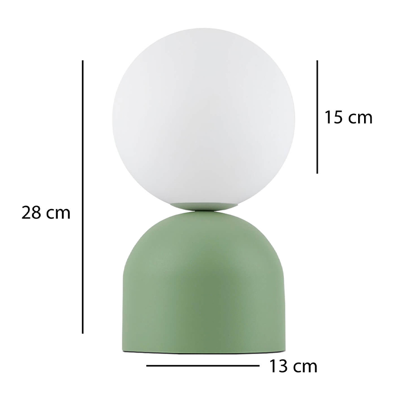 Albus Megapap E14 metal - glass in mint green - white color Ø13x28cm.