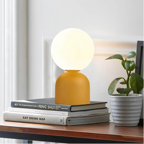 Albus Megapap E14 metal - glass in mustard - white color Ø13x28cm.