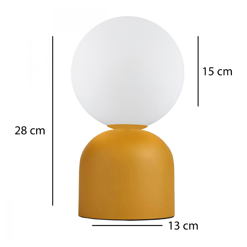 Albus Megapap E14 metal - glass in mustard - white color Ø13x28cm.