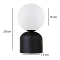 Albus Megapap E14 metal - glass in black - white color Ø13x28cm.