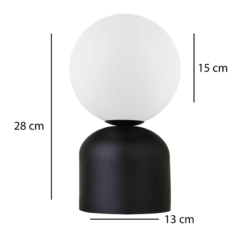Albus Megapap E14 metal - glass in black - white color Ø13x28cm.