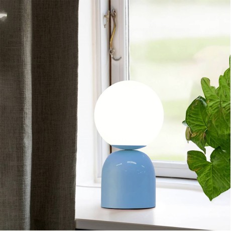 Albus Megapap E14 metal - glass in blue - white color Ø13x28cm.