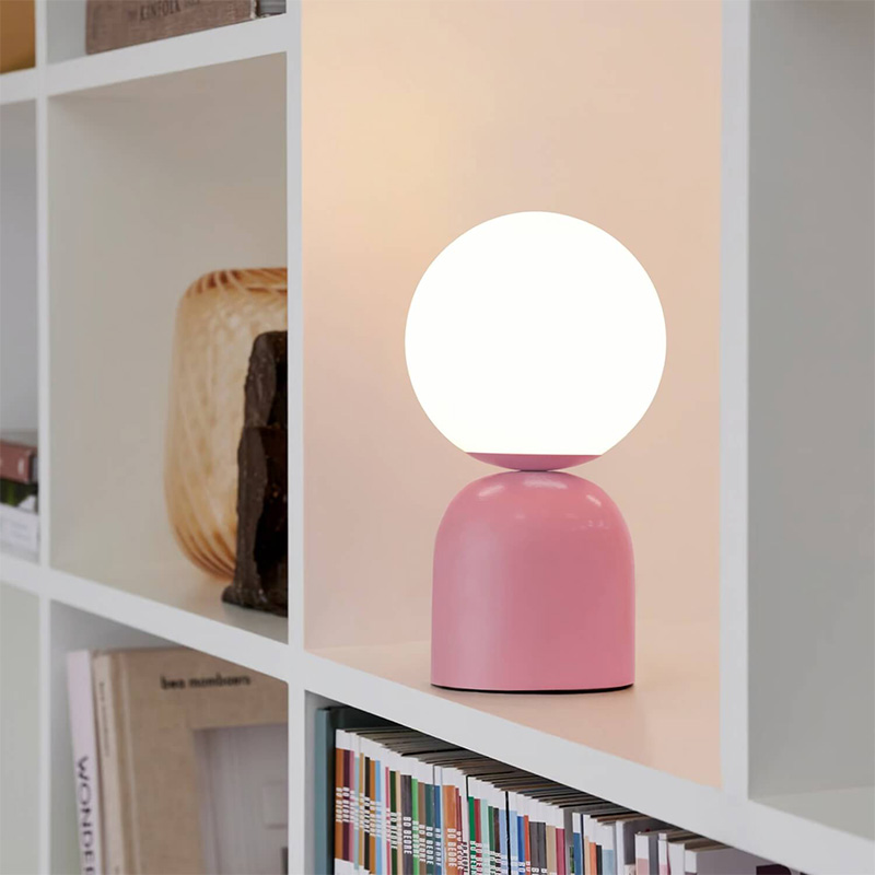 Albus Megapap E14 metal - glass in pink - white color Ø13x28cm.