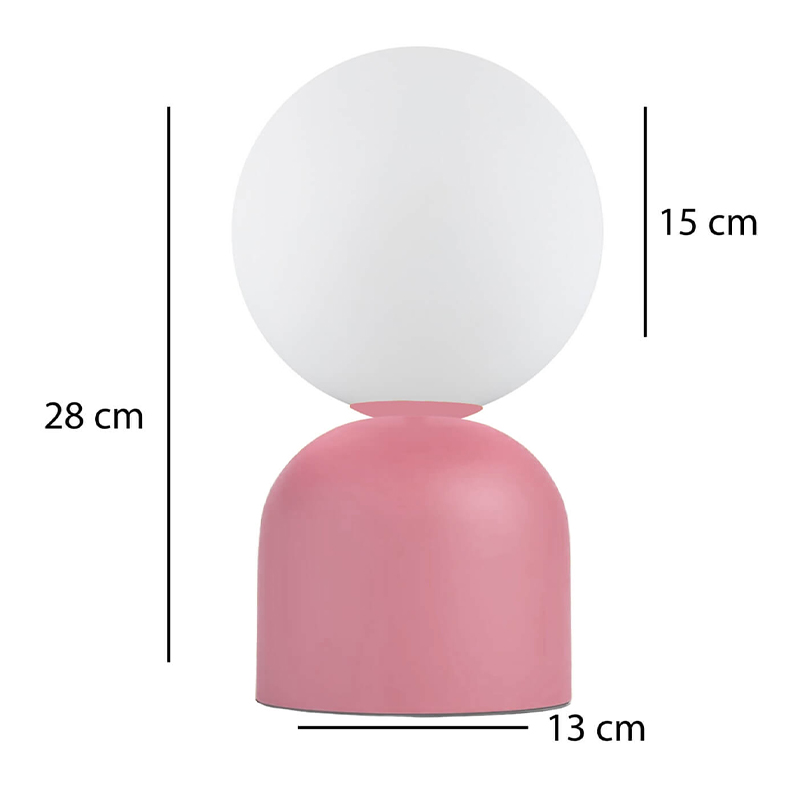 Albus Megapap E14 metal - glass in pink - white color Ø13x28cm.