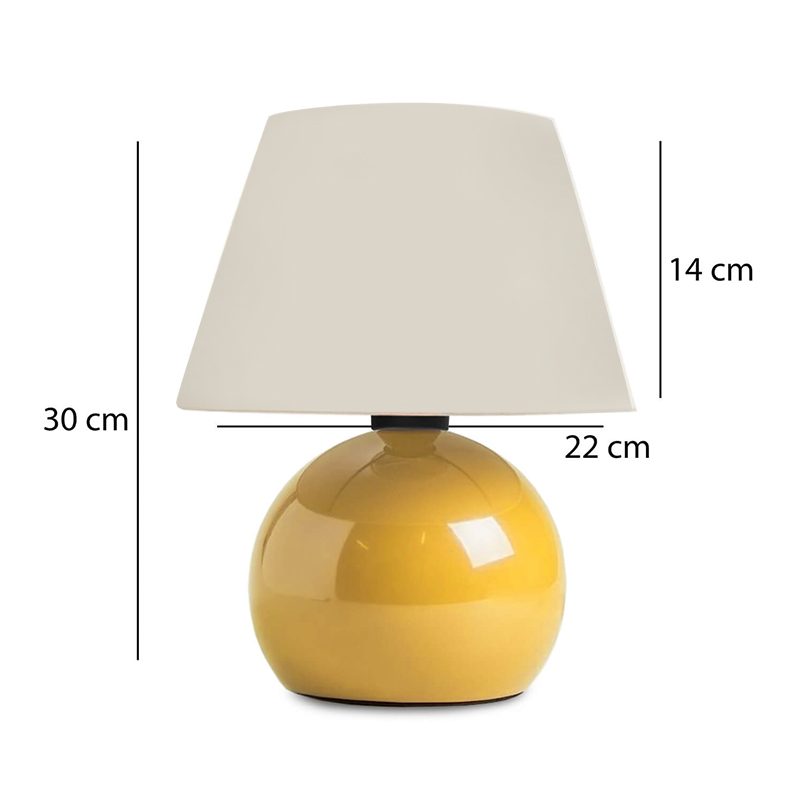 Alaska Megapap E27 metal - fabric pvc in yellow - cream color Ø22x30cm.