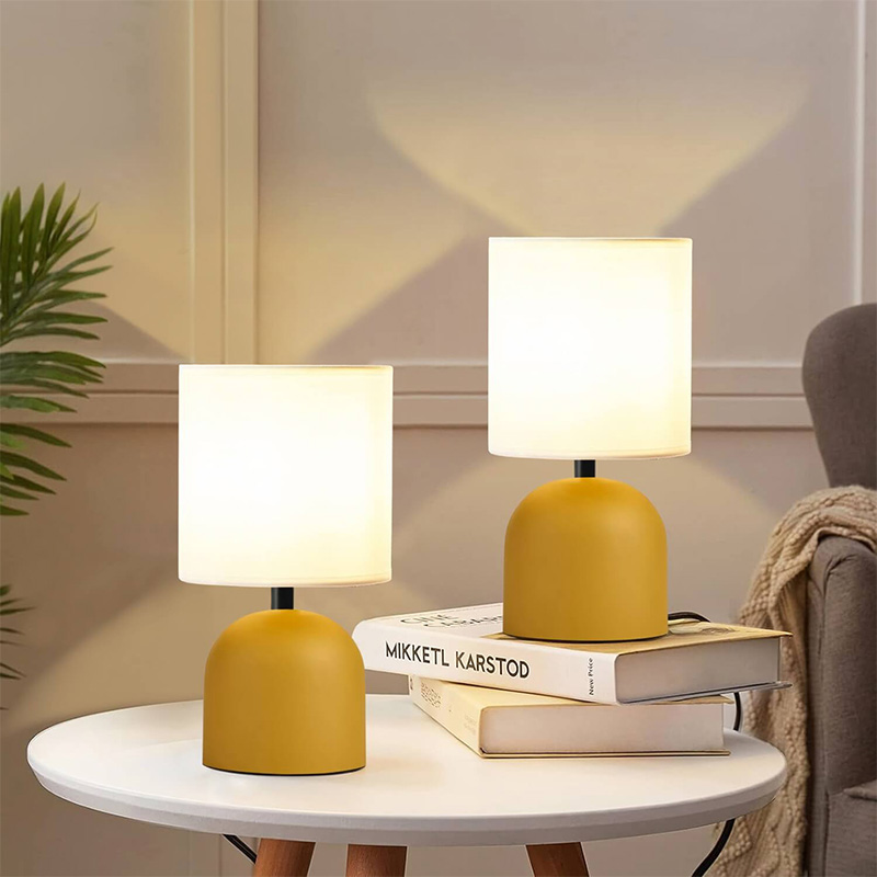 Nehora Megapap E27 metal - fabric pvc in yellow - cream color Ø15x30cm.