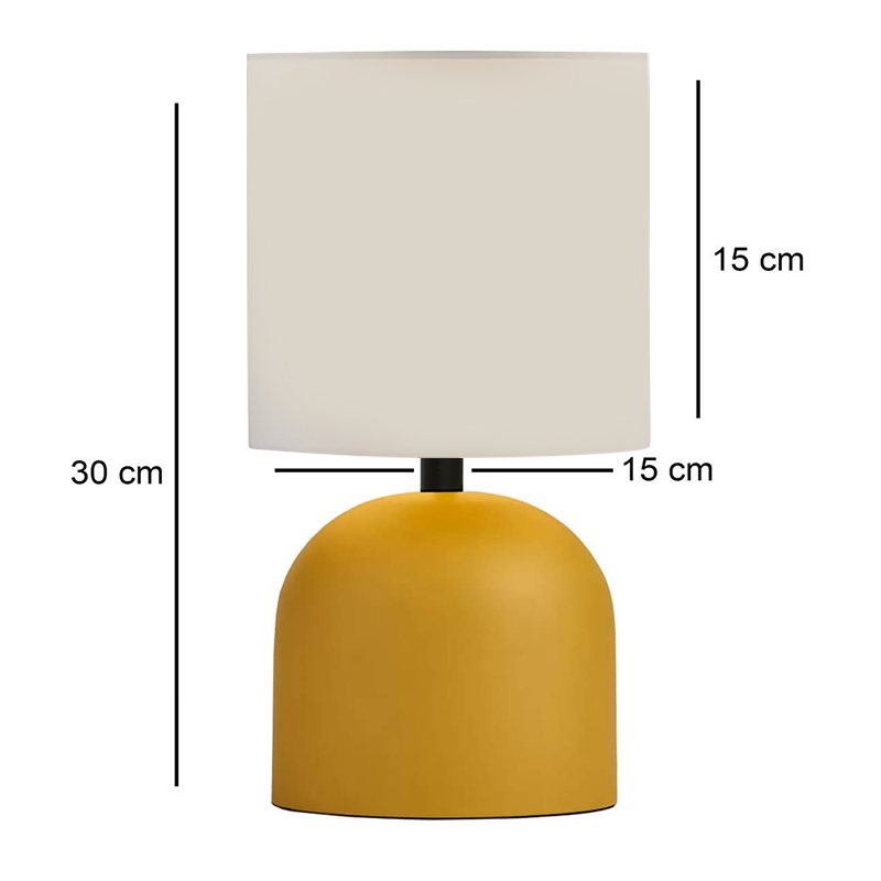 Nehora Megapap E27 metal - fabric pvc in yellow - cream color Ø15x30cm.