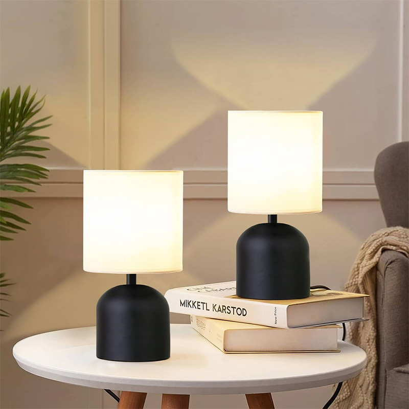 Nehora Megapap E27 metal - fabric pvc in black - cream color Ø15x30cm.