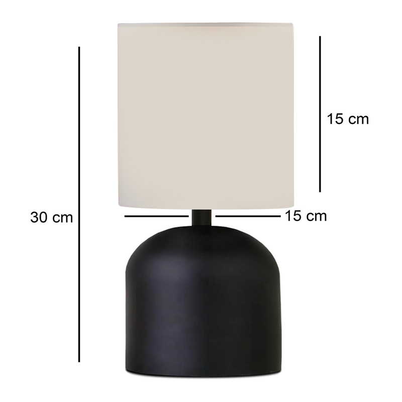 Nehora Megapap E27 metal - fabric pvc in black - cream color Ø15x30cm.