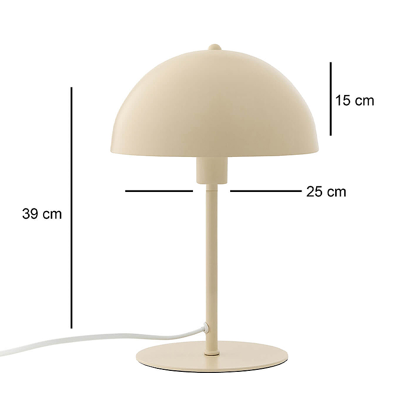 Favori Megapap E27 metal table lamp in cream color Ø25x39cm.