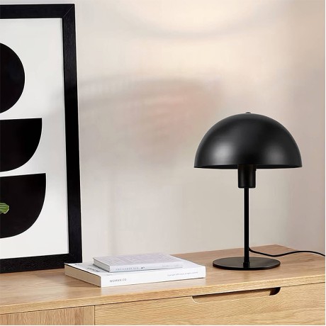 Favori Megapap E27 metal table lamp in black color Ø25x39cm.