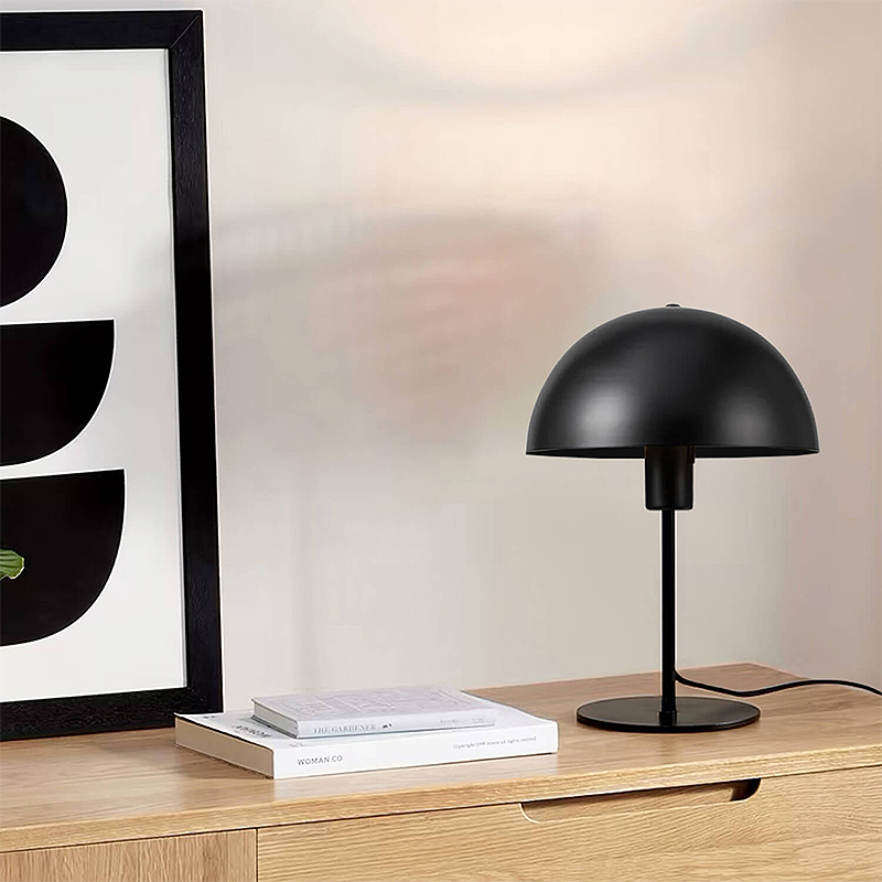 Favori Megapap E27 metal table lamp in black color Ø25x39cm.