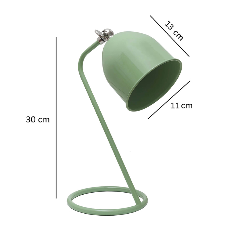 Treviso Megapap E14 metal table lamp in mint green color 11x13x30cm.