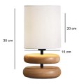Lucia Megapap E14 wooden - fabric PVC table lamp in natural - cream color Ø15x35cm.