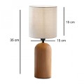 Cora Megapap E14 wooden - fabric PVC table lamp in natural - cream color Ø15x35cm.