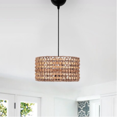 Palmela Megapap E27 rope ceiling lamp in natural color Ø30x70cm.