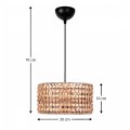 Palmela Megapap E27 rope ceiling lamp in natural color Ø30x70cm.