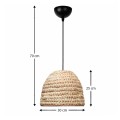 Pena Megapap E27 rope ceiling lamp in natural color Ø30x70cm.