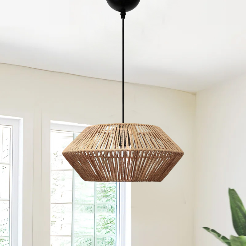 Castel Megapap E27 rope ceiling lamp in natural color Ø32x70cm.
