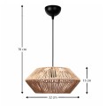 Castel Megapap E27 rope ceiling lamp in natural color Ø32x70cm.