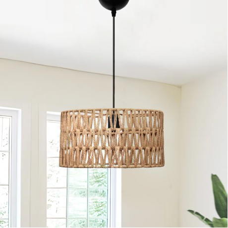 Sarkiz Megapap E27 rope ceiling lamp in natural color Ø30x70cm.