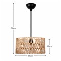 Sarkiz Megapap E27 rope ceiling lamp in natural color Ø30x70cm.