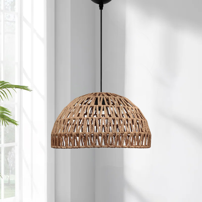 Karon Megapap E27 rope ceiling lamp in natural color Ø29x70cm.