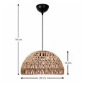 Karon Megapap E27 rope ceiling lamp in natural color Ø29x70cm.